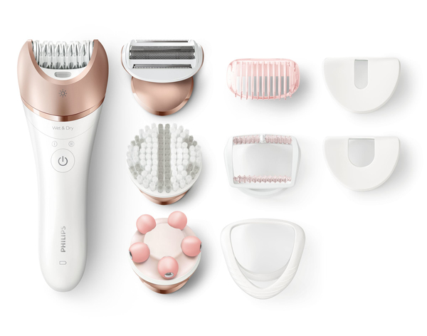 PHILIPS BRE650/00 Satinelle Advanced Wet &amp; Dry epilator or legs body and face 8 accessories Cordless and Rechargeable