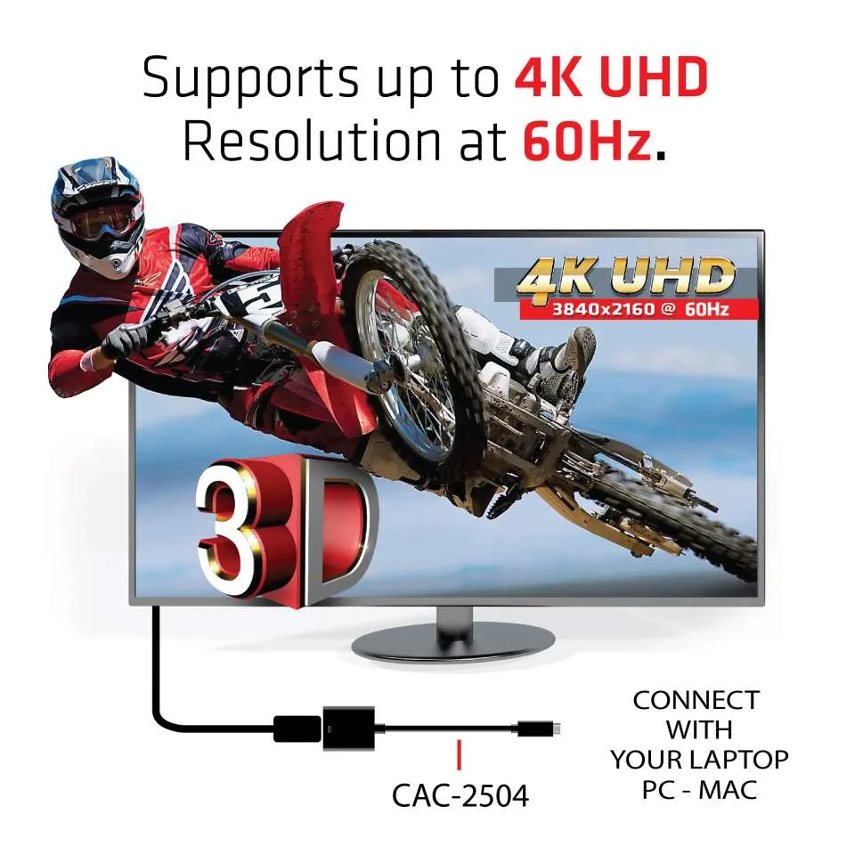 Club 3D 3.1 USB-C - 2.0 HDMI aktiv - adapter, Svart