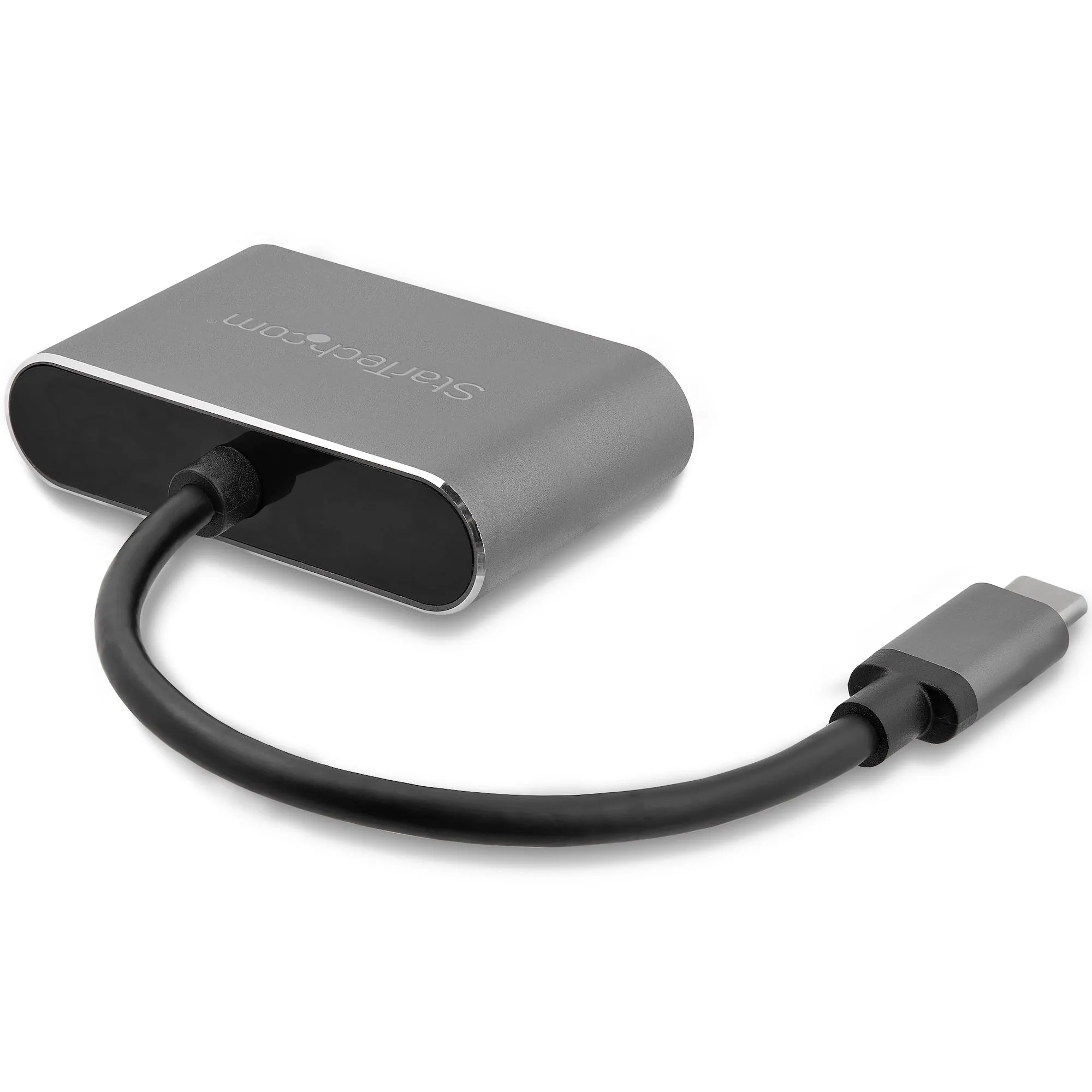 STARTECH.COM USB C to VGA and HDMI Adapter - Aluminum - USB-C Multiport Adapter - 6 in / 15.24 cm Built-In Cable
