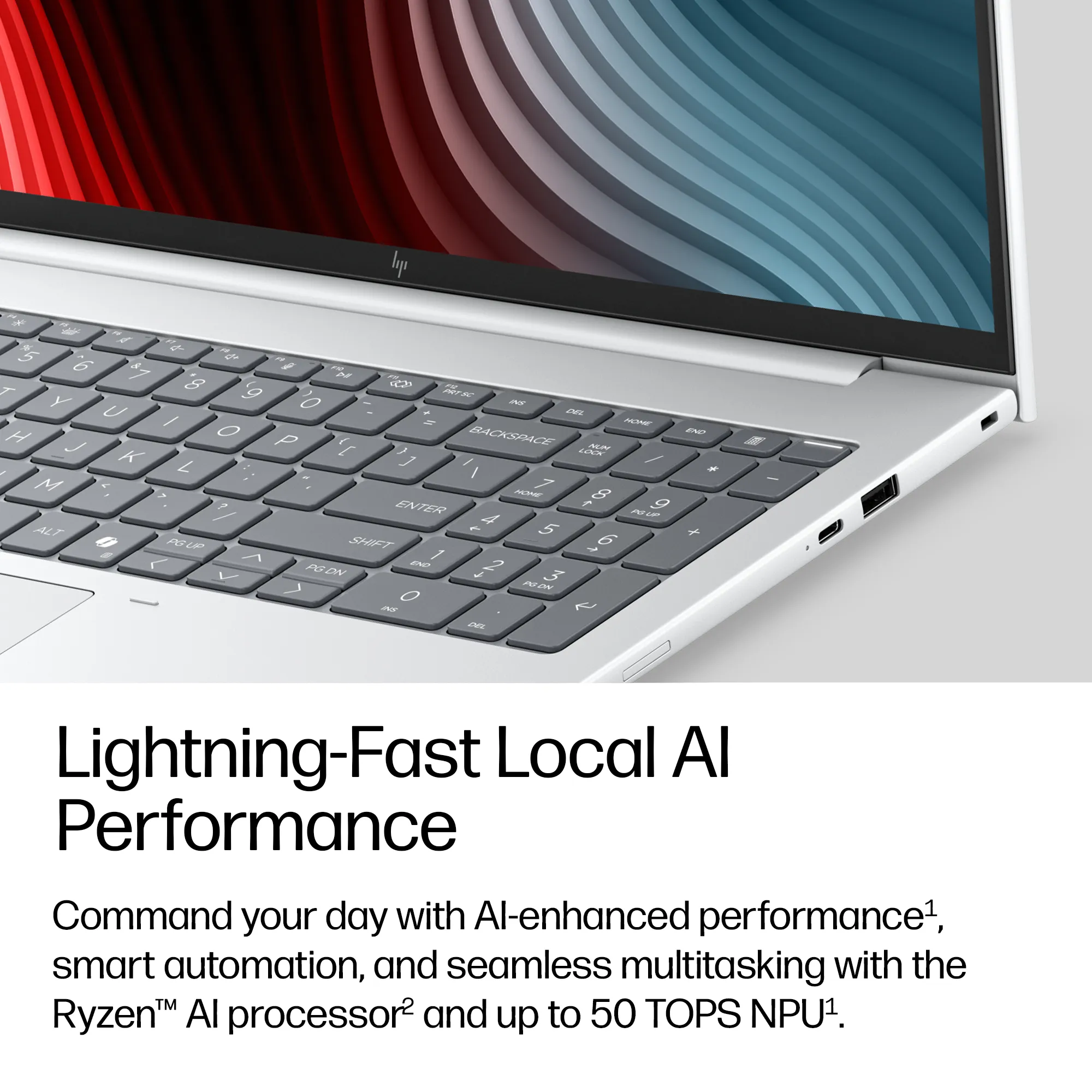 HP EliteBook 8 G2a 16.0" Ryzen AI 5 435, 16 GB, 512 GB, Radeon 840M, Win 11 Pro - b&auml;rbar dator, silver