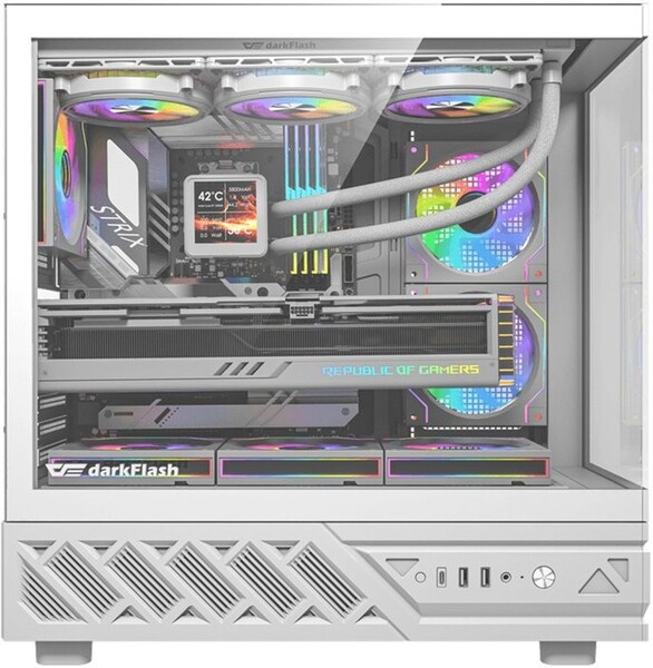 DARKFLASH DS950 WHT NoF Midi-Tower Case with window, White