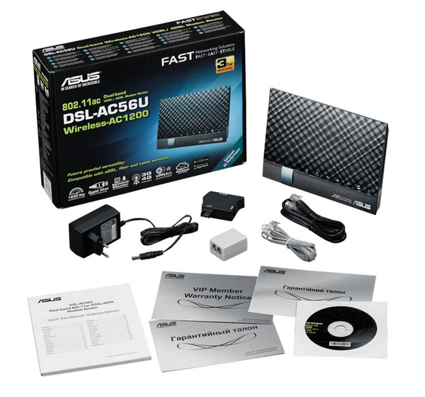Asus DSL-AC56U 802.11ac Dualb. VDSL2/ADSL Modem Router