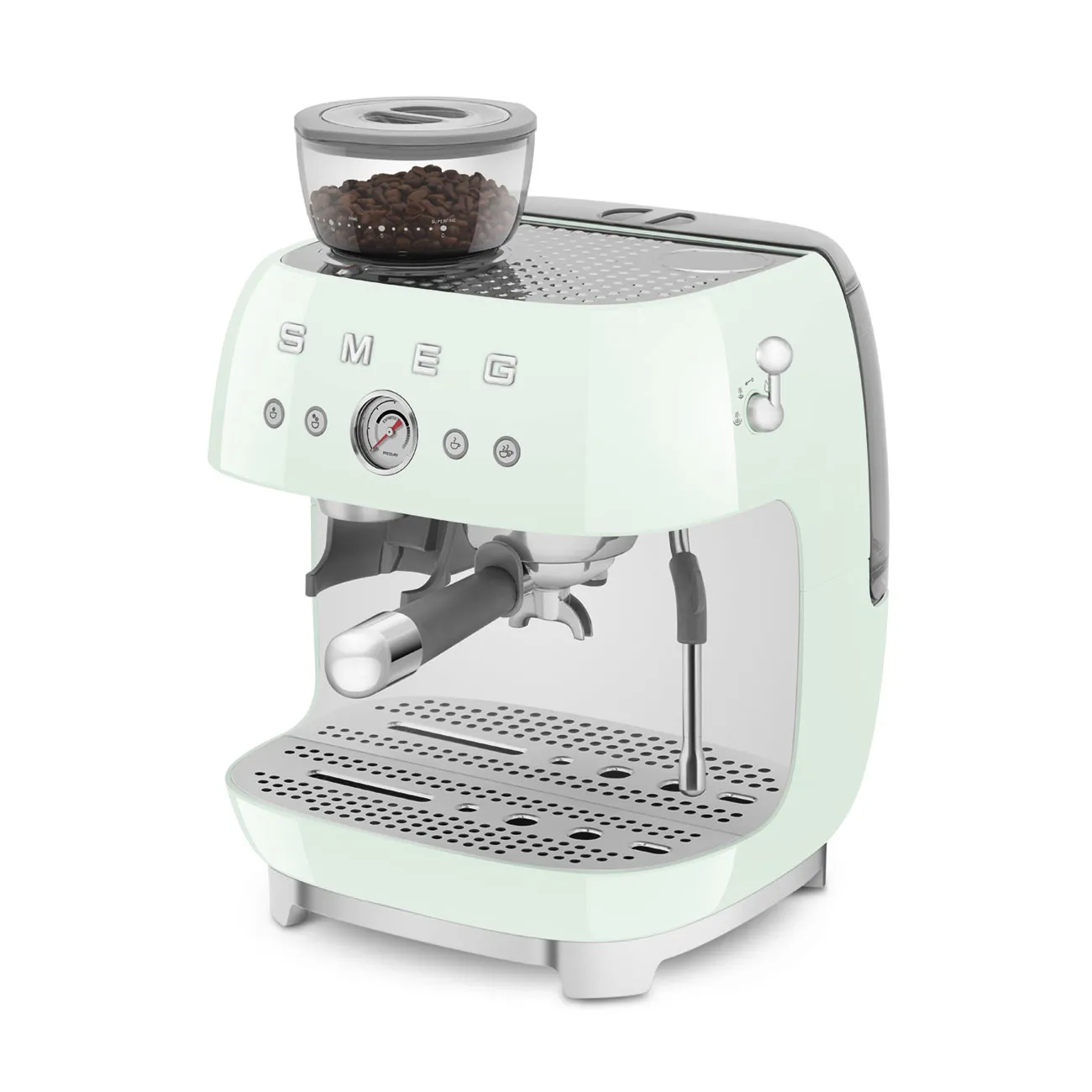 Smeg 50's Style EGF03PGEU manuell espressomaskin, gr&ouml;n