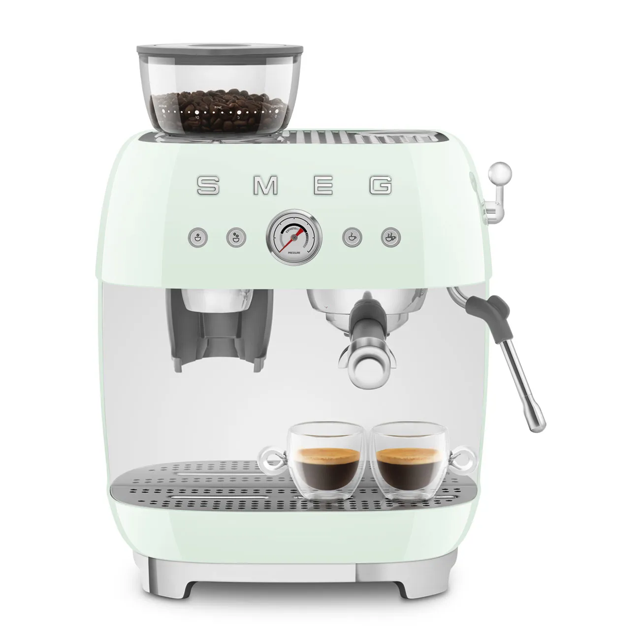 Smeg 50's Style EGF03PGEU manuell espressomaskin, gr&ouml;n