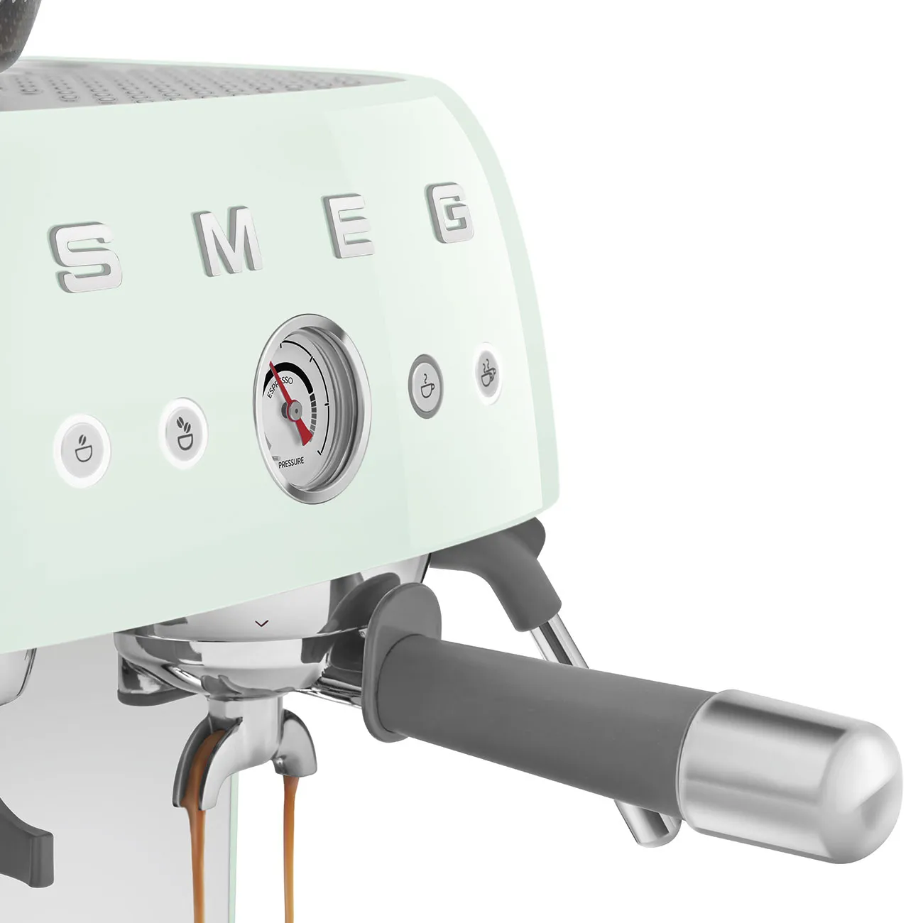 Smeg 50's Style EGF03PGEU manuell espressomaskin, gr&ouml;n