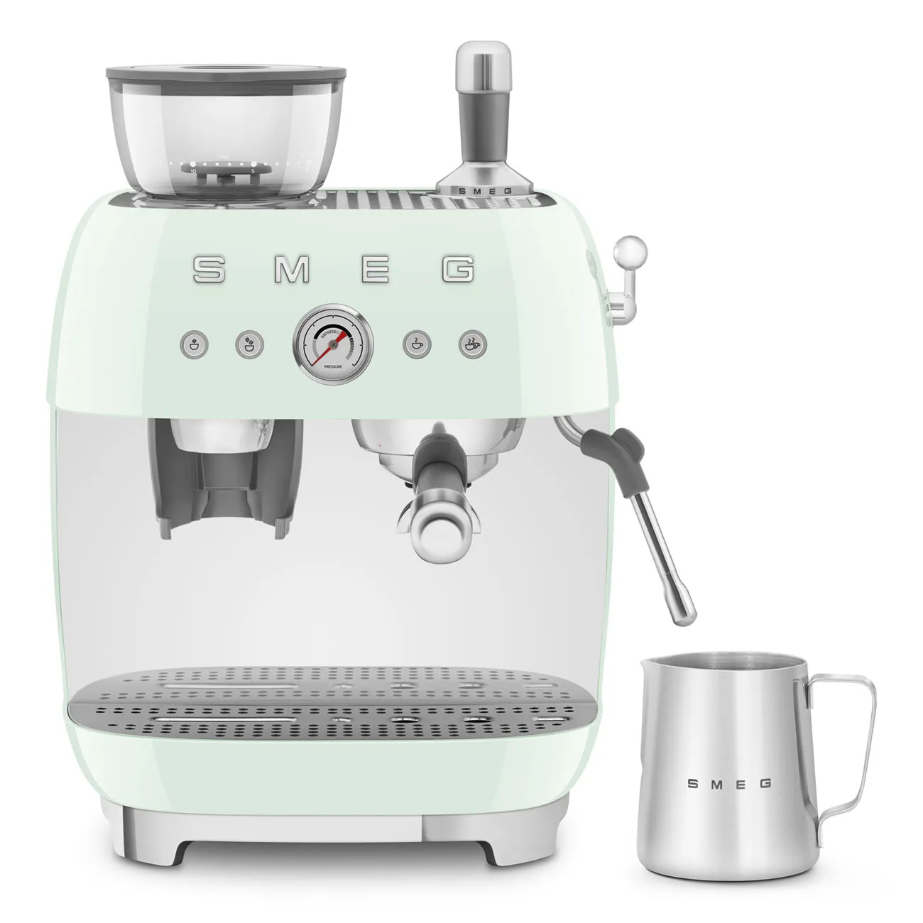 Smeg 50's Style EGF03PGEU manuell espressomaskin, gr&ouml;n