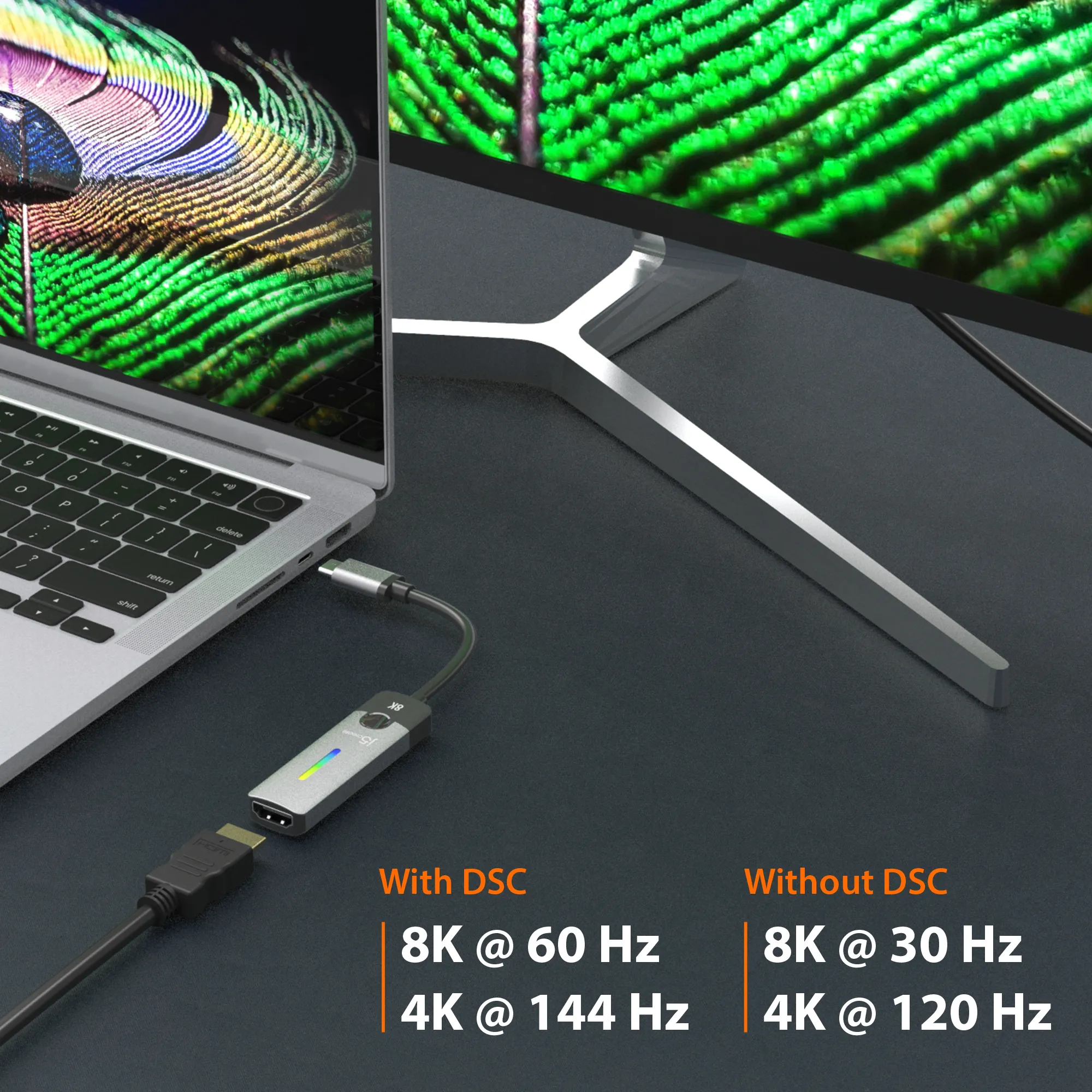 J5 Create  USB-C &ndash; HDMI -adapteri, musta, Harmaa