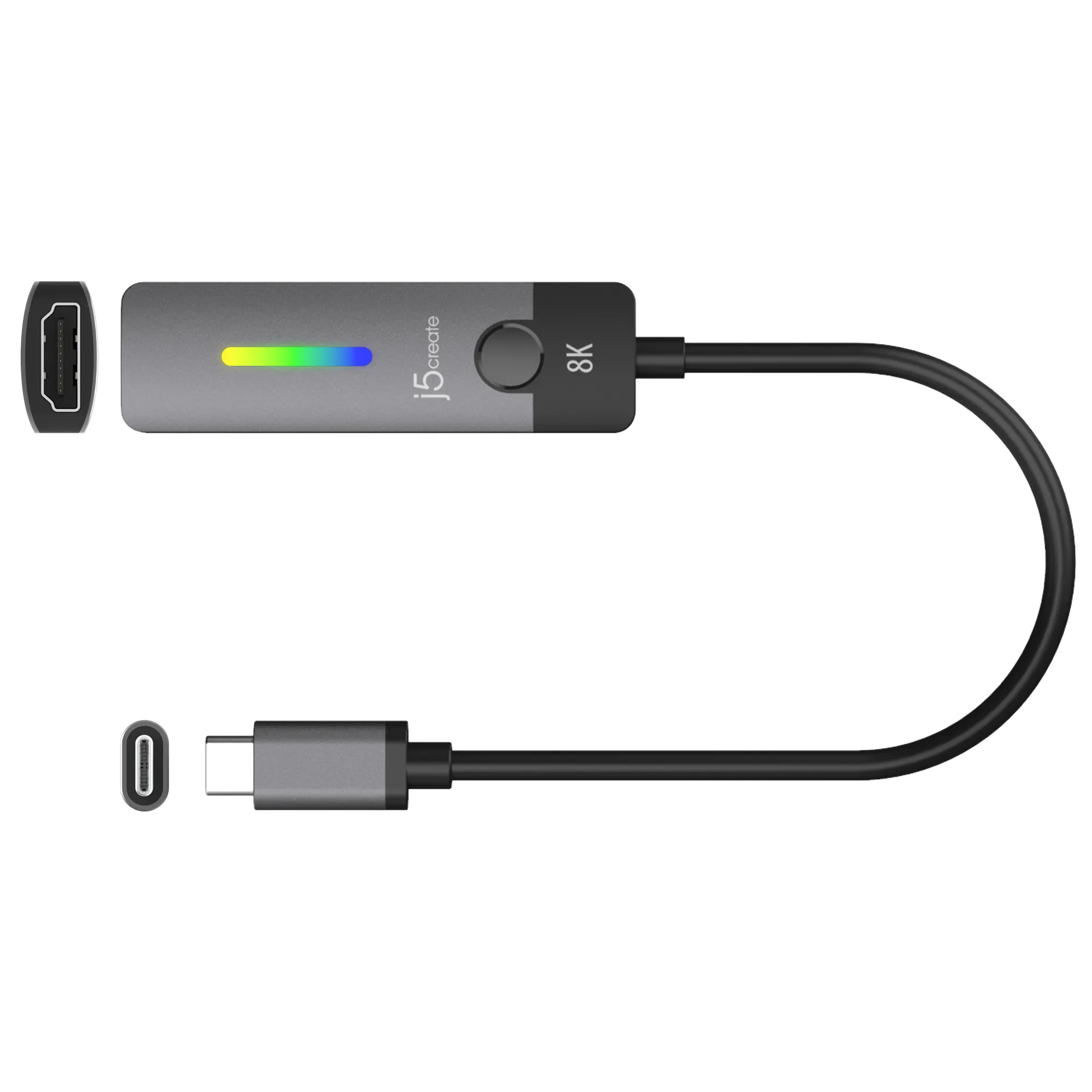 J5 Create  USB-C – HDMI -adapteri, musta, Harmaa