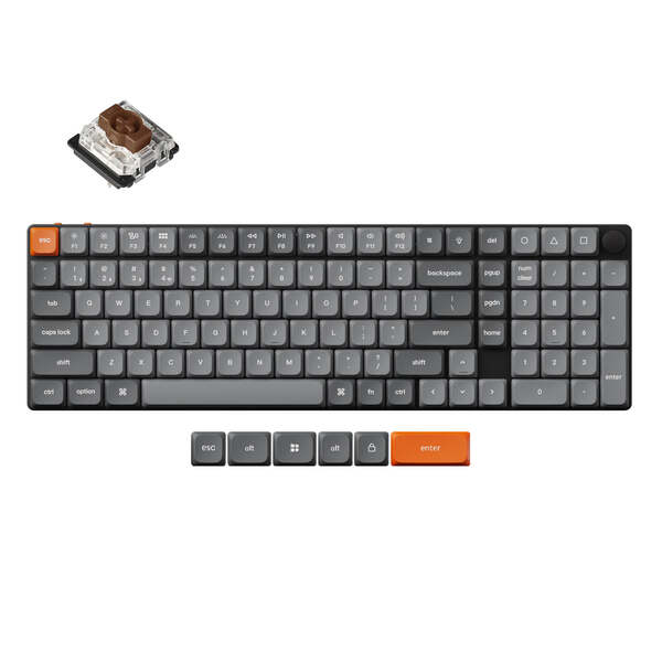 Keychron K17 MAX TriMode Hot Swap QMK/VIA Gateron Low Profile Brown - trådlös tangentbord