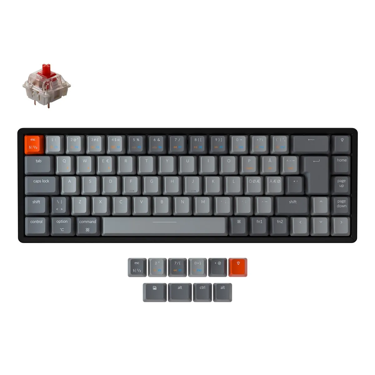 Keychron K6 -langaton mekaaninen n&auml;pp&auml;imist&ouml;, Gateron Mechanical, musta