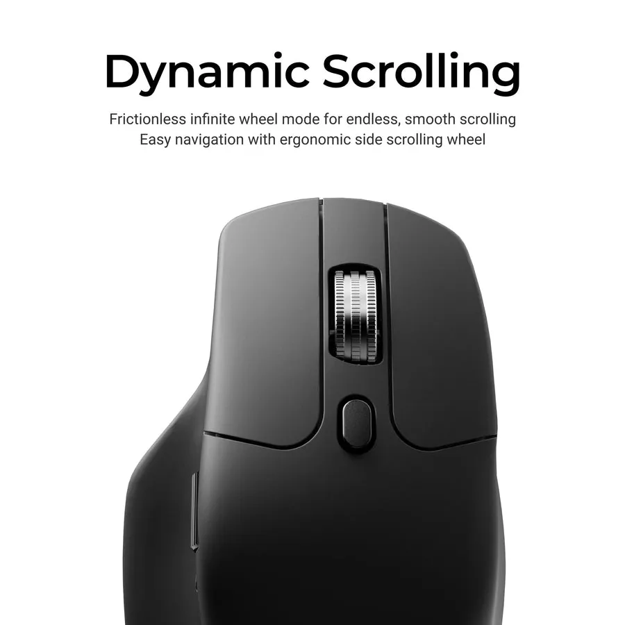 Keychron M6 Wireless Ergonomic Mouse, Black