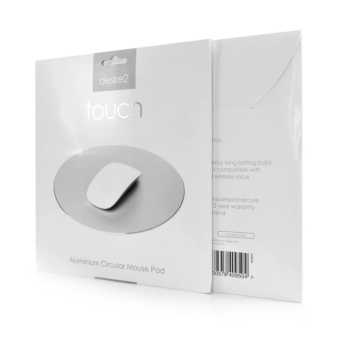 Desire2 Aluminium Circular Gaming Mousepad, 230x250 mm, Silver