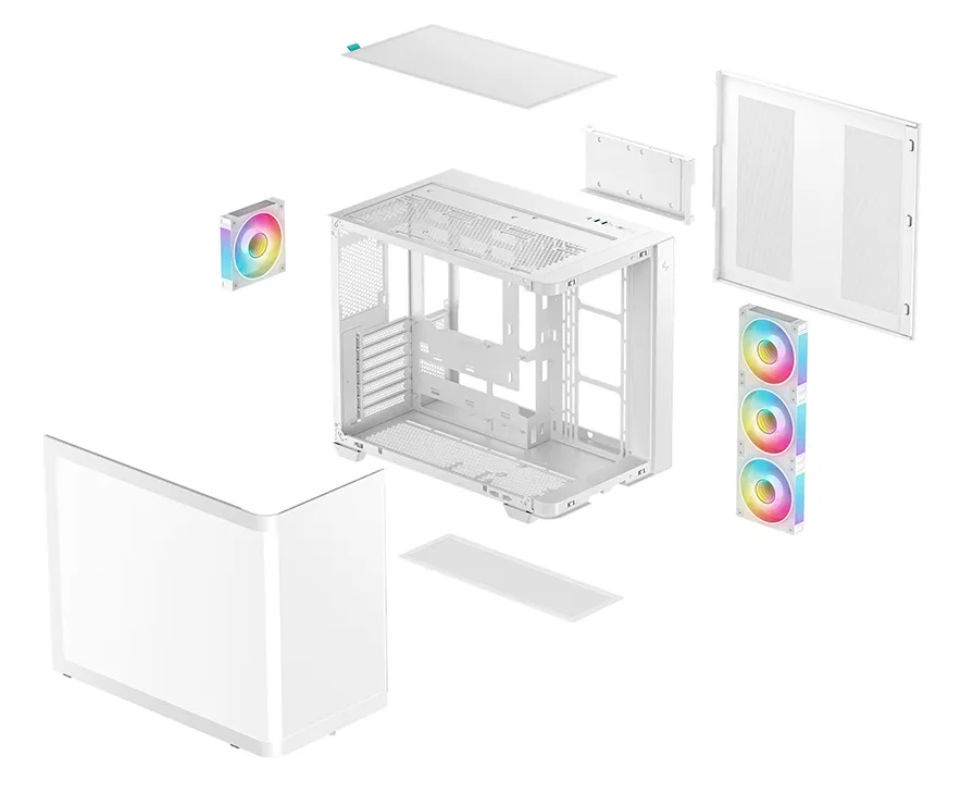 DeepCool CG530U 4F Midi-Tower Case with window, White