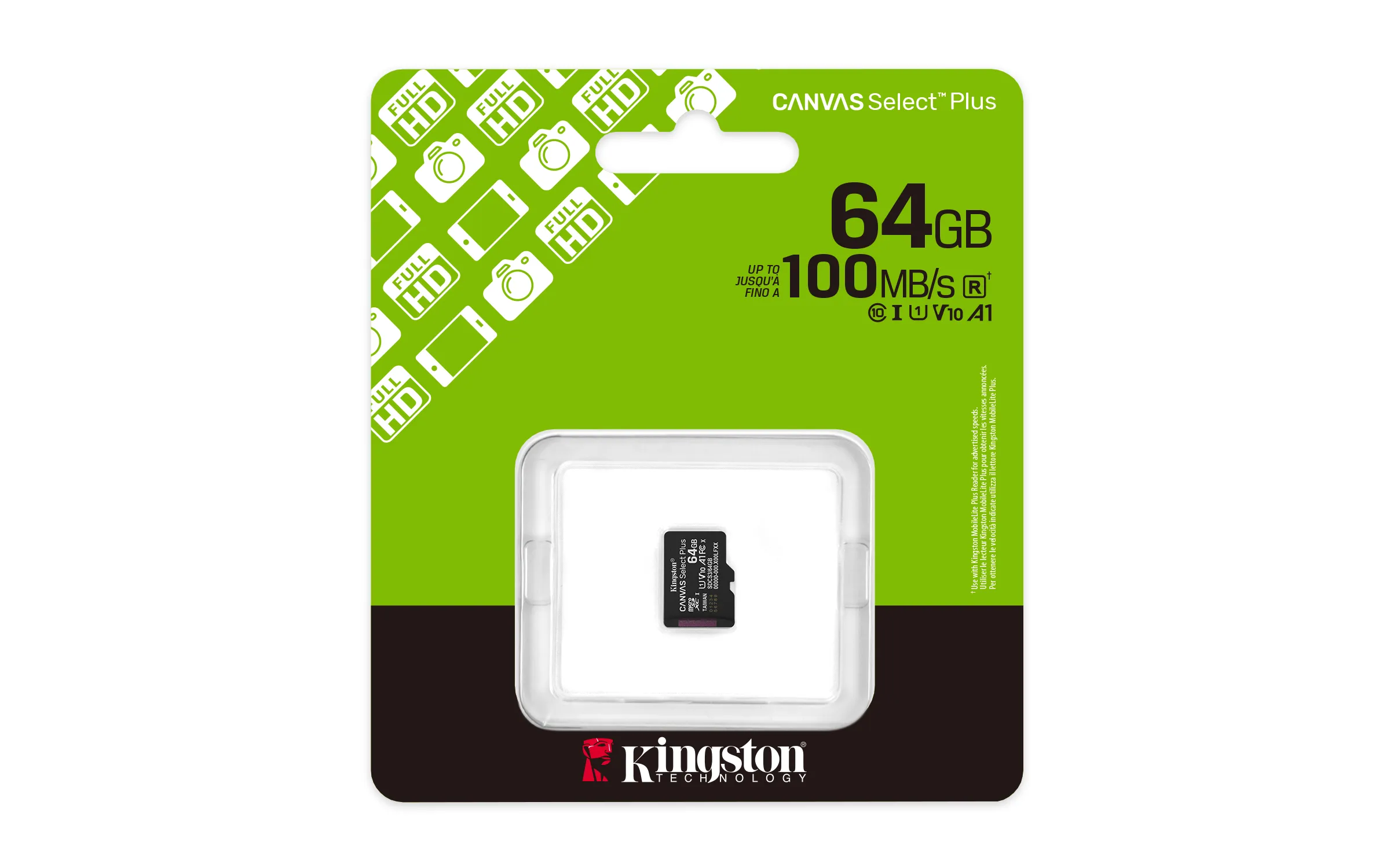 Kingston 64 Gt microSDXC Canvas Select Plus Gen3 -muistikortti