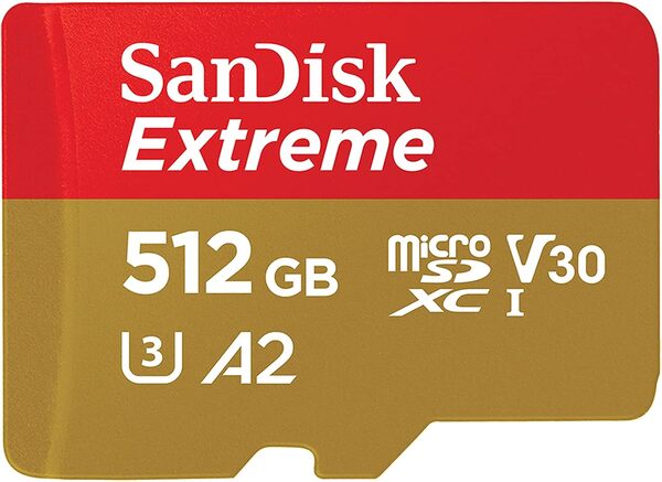 SanDisk Extreme PLUS 512 Gt MicroSDXC UHS-I U3 V30 A2 -muistikortti