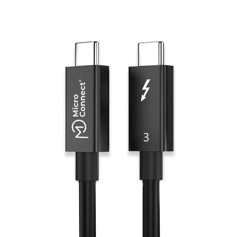 MicroConnect Thunderbolt 3 - kabel, 40 Gbit/s, 0,5m, Svart MicroConnect Thunderbolt 3 - kabel, 40 Gbit/s, 0,5m, Svart