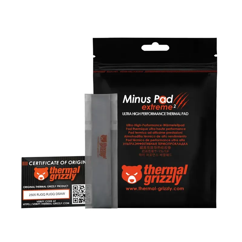 Thermal Grizzly Minus Pad Extreme 2, 120 x 20 x 2mm, 2-pack Thermal Pad, gray