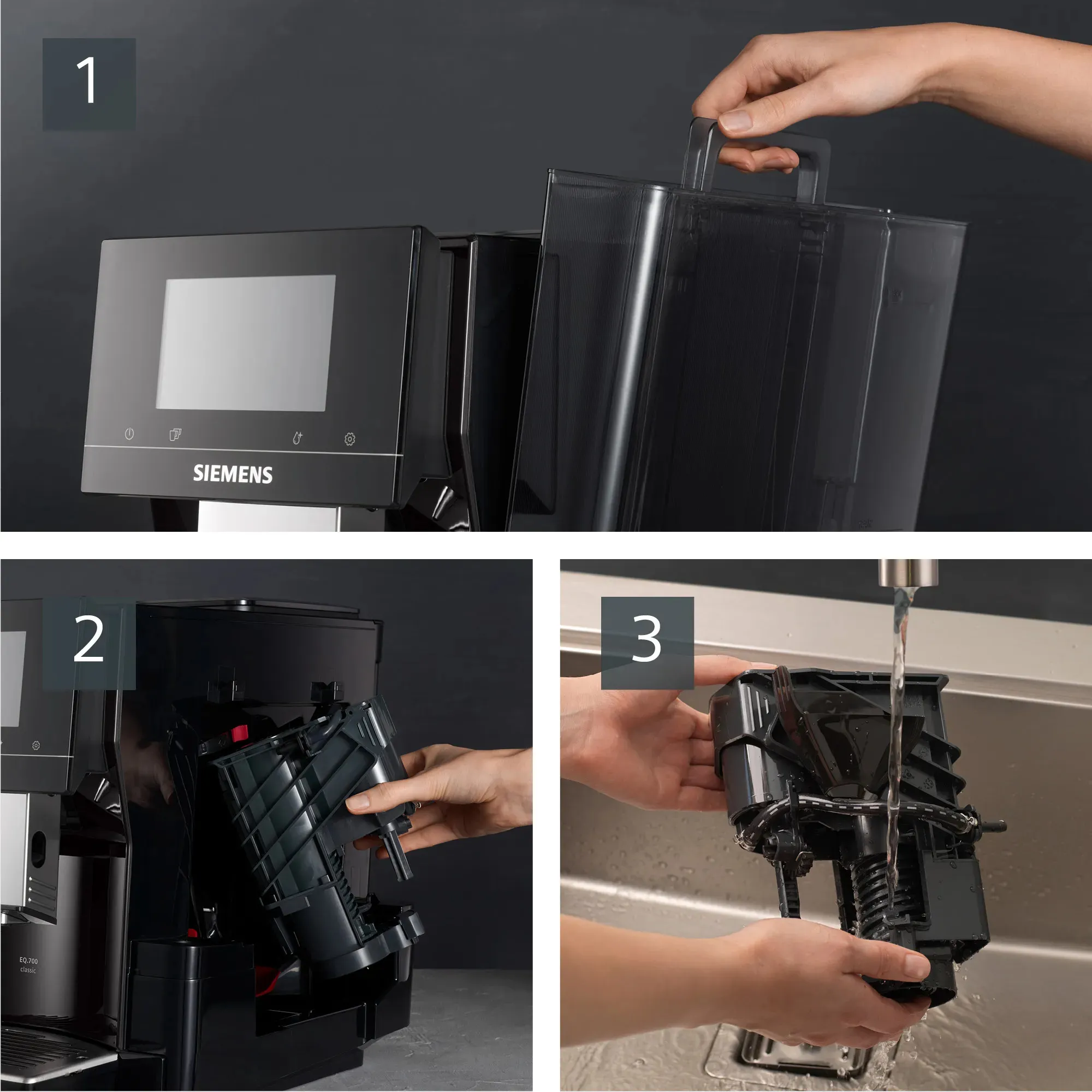 Siemens TP703R09 EQ700 Classic - espressomaskin, Svart