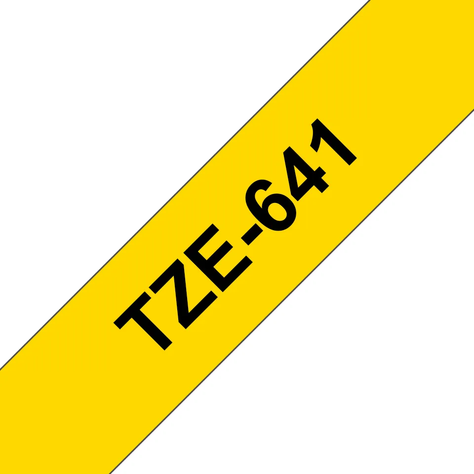 BROTHER TZ641 18 BLACK ON YELLOW