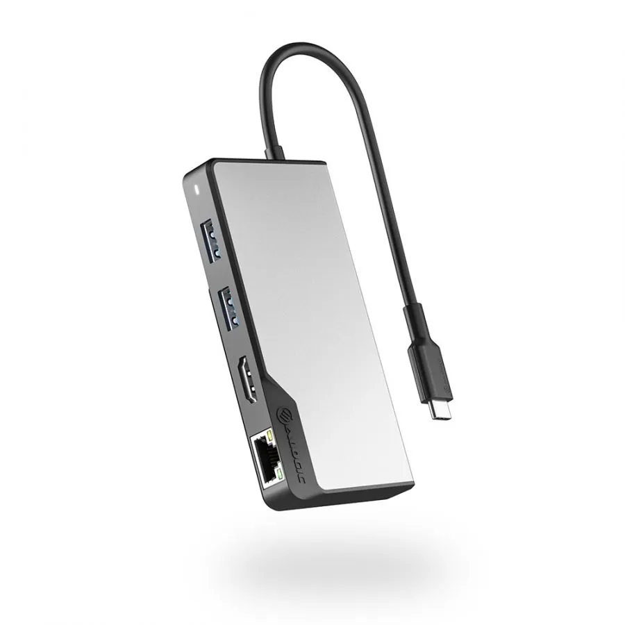 ALOGIC USB-C Fusion ALPHA V2 5-i-1-hubb HDMI, USB, Ethernet och PD ? Rymdgrå
