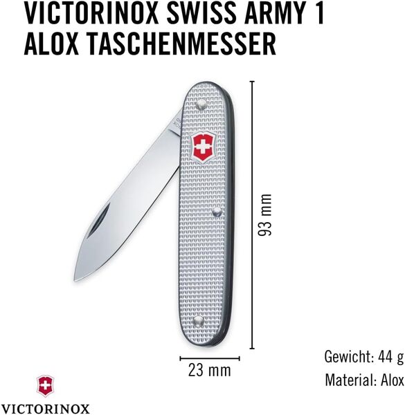 Victorinox Swiss Army 1 Pocket Knife, 93 mm, Gray Alox