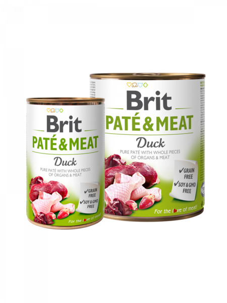 Brit Pat&eacute; &amp; Meat with Duck, Wet food for dogs, Adult, Grain Free, 800g