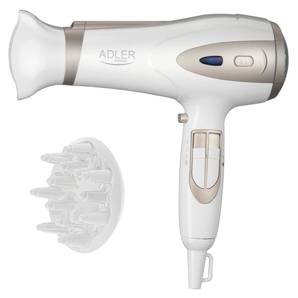 ADLER AD 2248WC 2400W Hair Dryer, White/Champagne