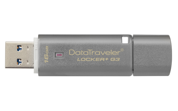 Kingston 16 GB DataTraveler  Locker+ G3 Secure USB 3.0 - minne, Silver