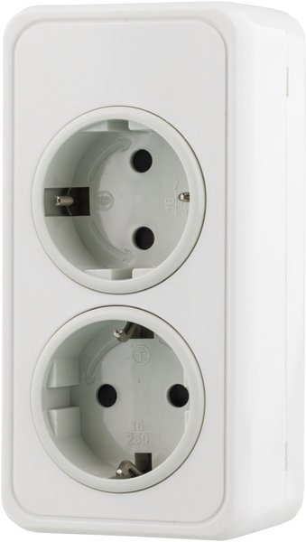 DELTACO 2x Sein&auml;pistoke, pintap&auml;&auml;lliseen asennukseen