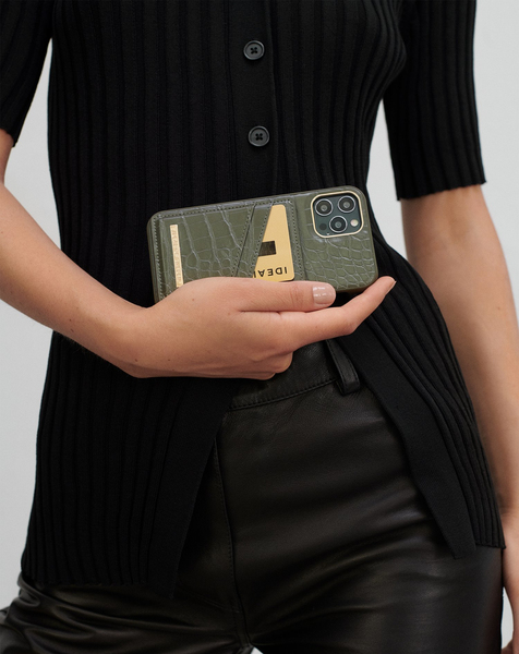 iDeal of Sweden Atelier Case, iPhone 13 Pro -suojakuori, Khaki Croco