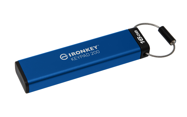 Kingston IronKey Keypad 200, AES-256 16GB USB 3.2 Gen 1x1 - memory stick, Blue