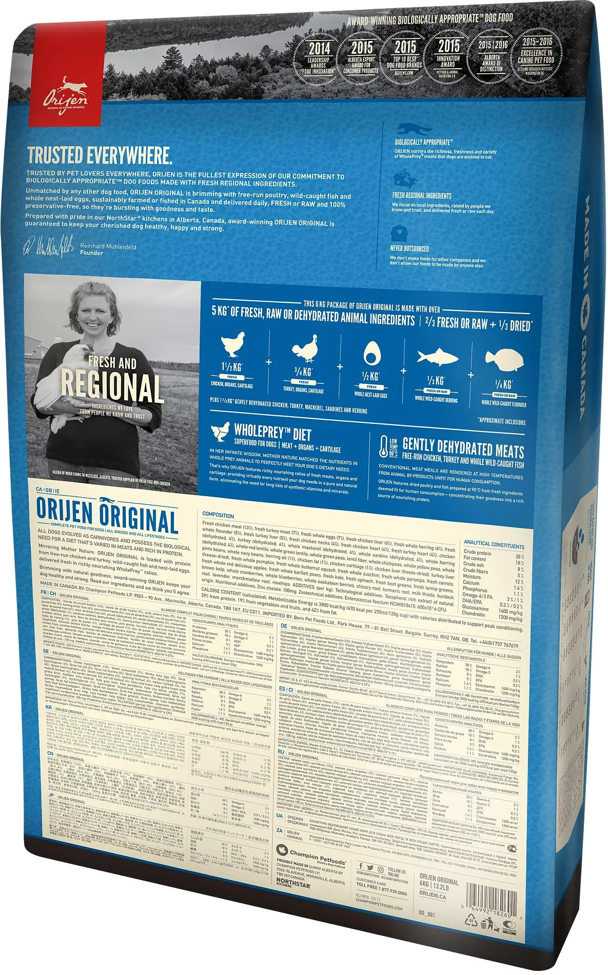 Orijen Original, Dry food for dogs, Adult, Grain Free, 2kg