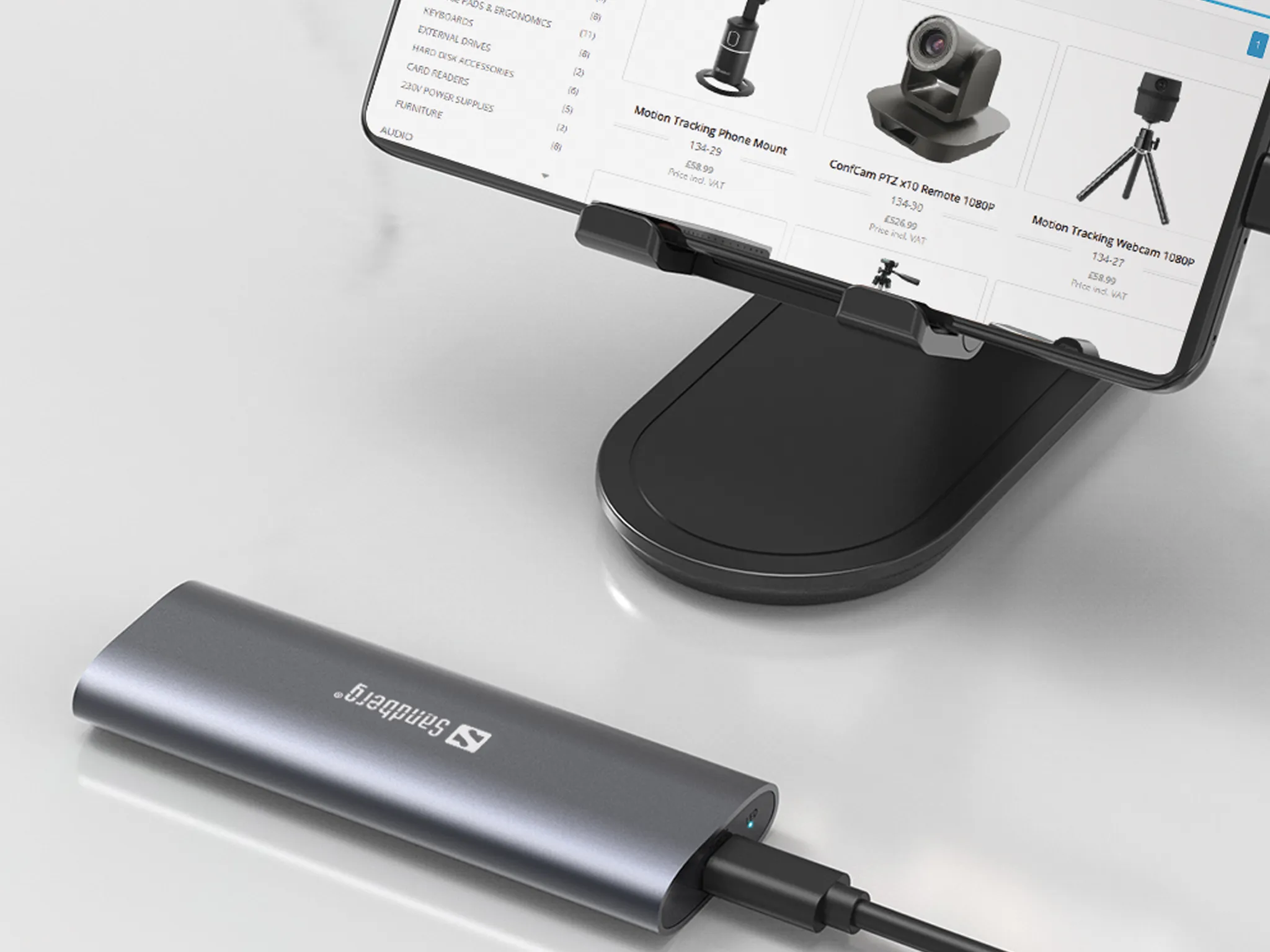 SANDBERG 136-39 M.2 NVMe SSD -kotelo, USB-C, USB 3.2 Gen 2, ty&ouml;kaluton, musta