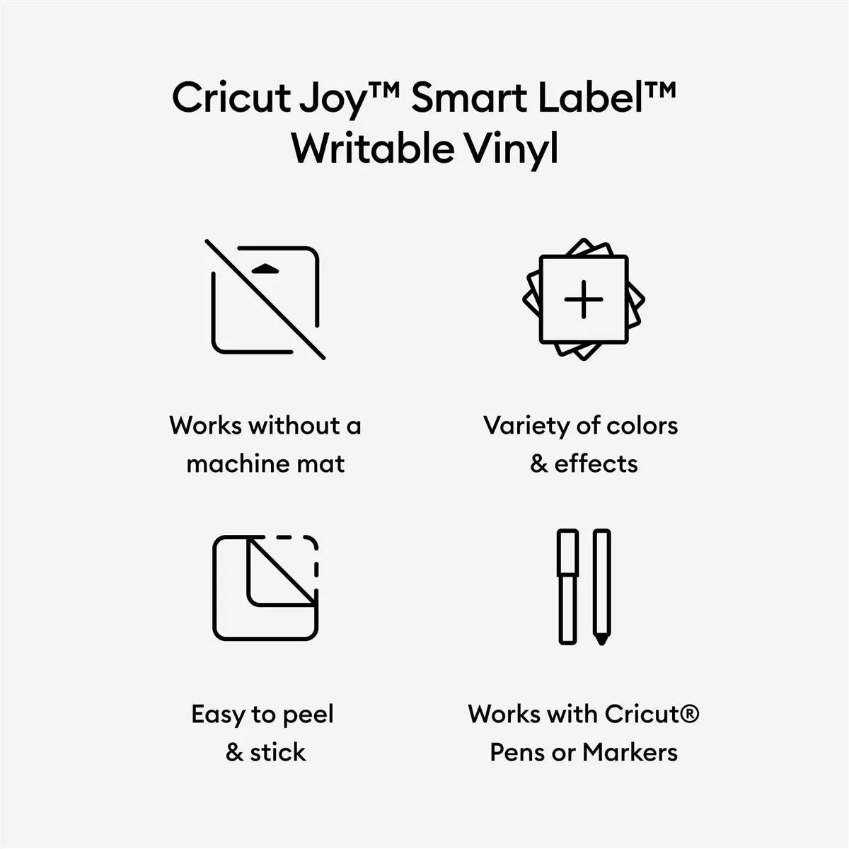 Cricut Smart Vinyl Permanent Writable Joy 14x33cm 4 sheets (Silver Holographic)