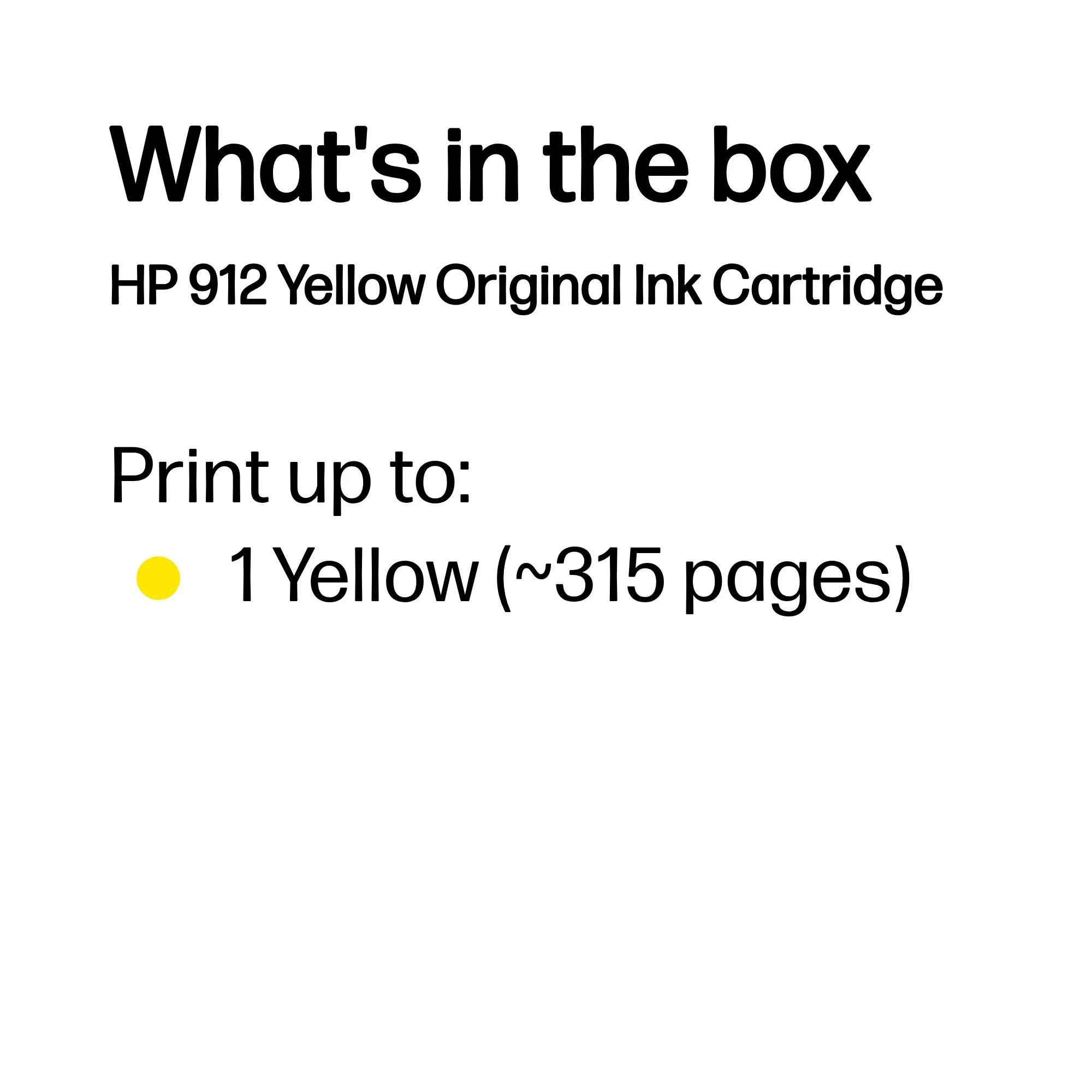 HP 912 ink cartridge, 2.9 ml, Yellow