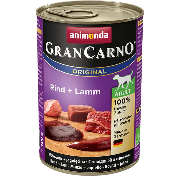 Animonda GranCarno Adult Beef and Lamb, Koiran m&auml;rk&auml;ruoka, 400 g