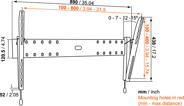 Vogel's BASE 15L Kallistuva sein&auml;teline, 40-65&quot;