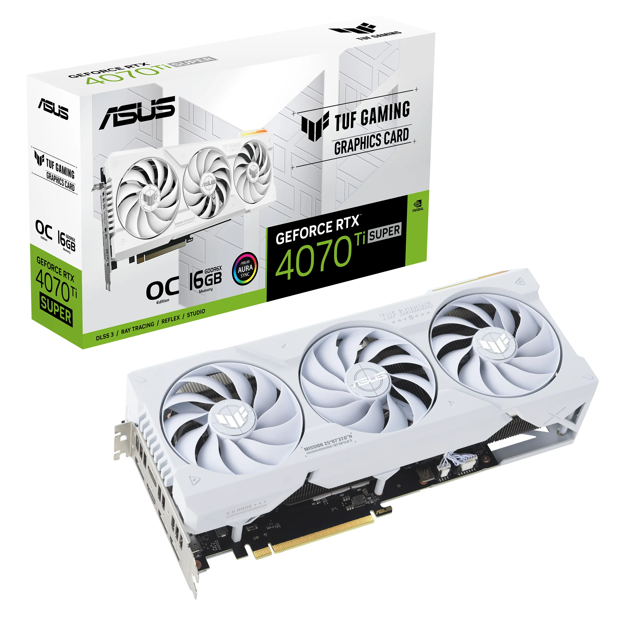 Asus GeForce RTX 4070 TI SUPER 16GB TUF OC Gaming White Edition -n&auml;yt&ouml;nohjain