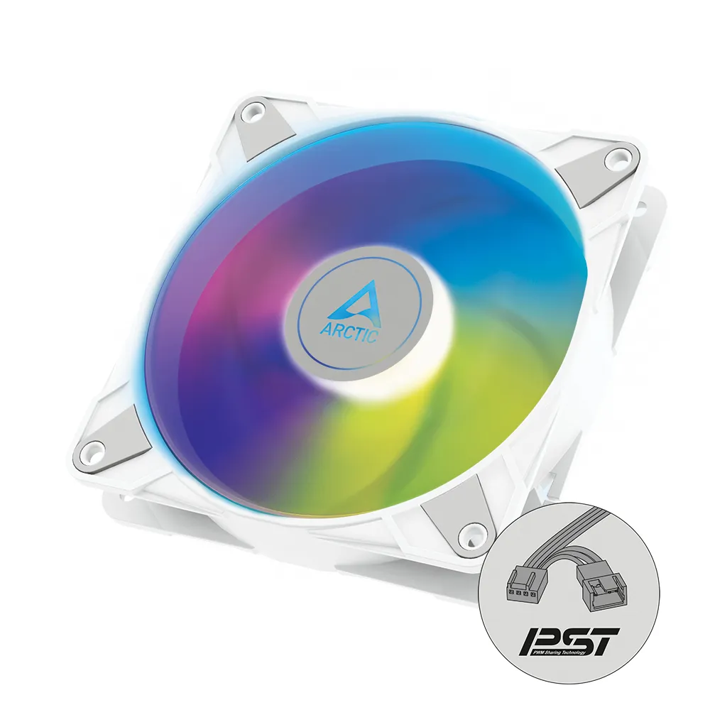 Arctic P14, PWM PST, RGB, 140mm - chassi fläkt, vit