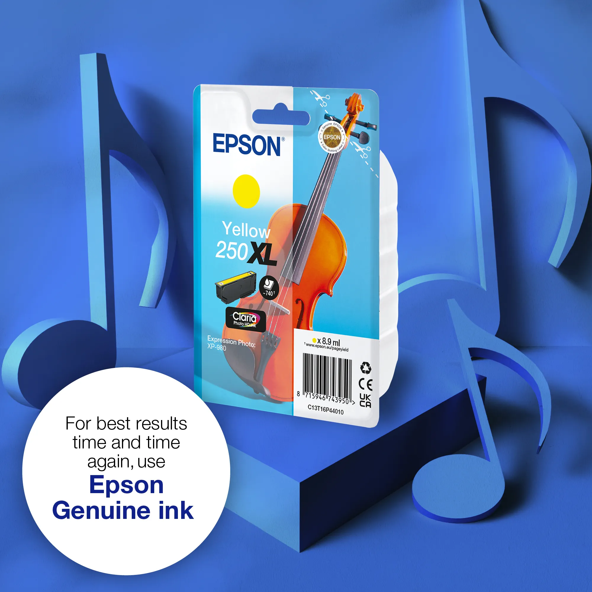 Epson 250XL Ink cartridge, 8.9 ml, Yellow