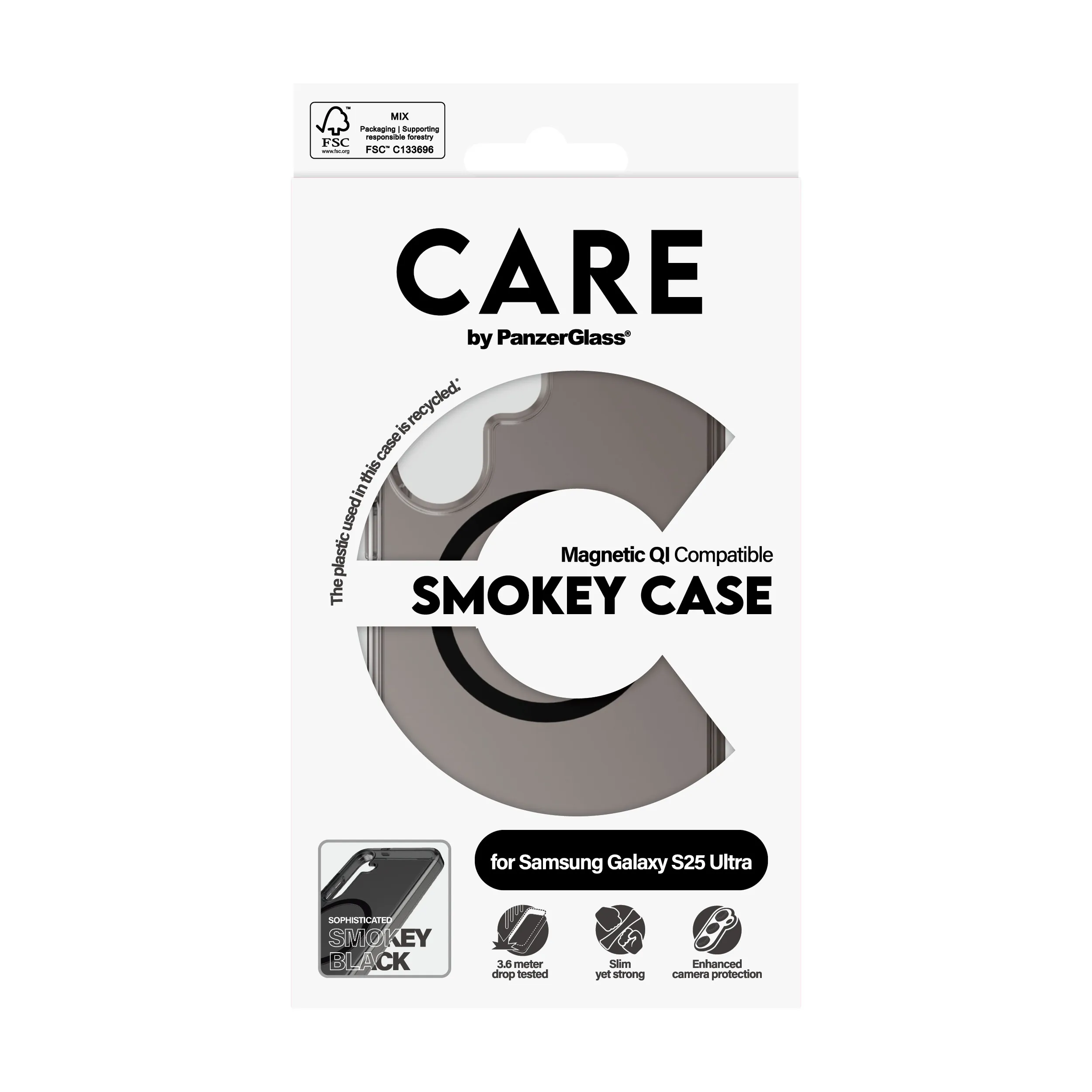 Care by PanzerGlass Galaxy S25 Ultra Urban Combat skal, Smokey, Qi Compatible