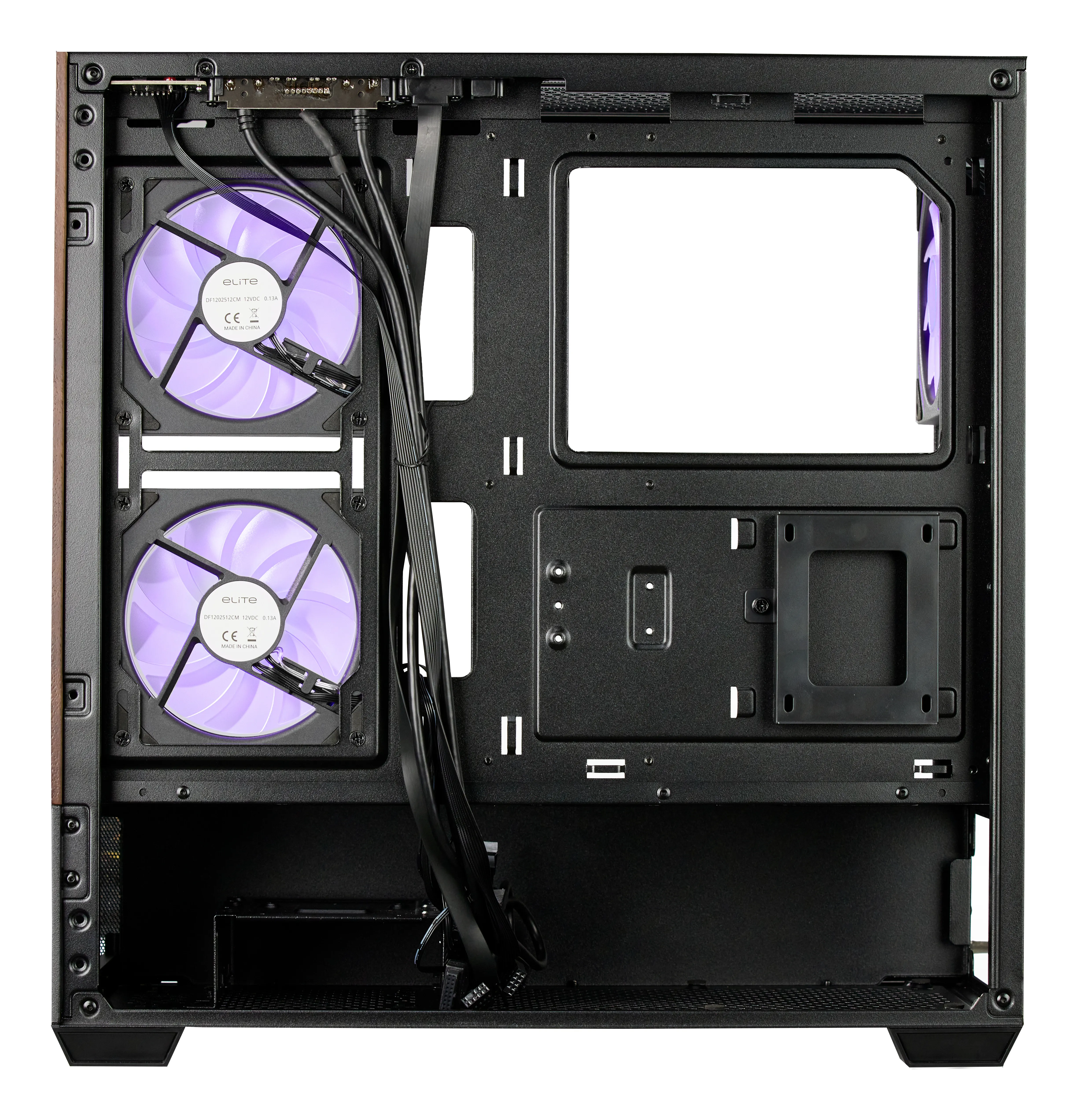 Cooler Master Elite 690 midi-tower chassi med f&ouml;nster och RGB-belysning, svart
