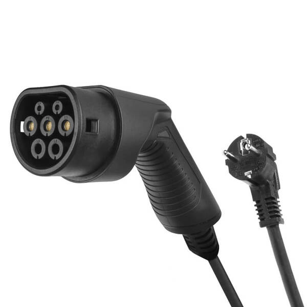 Green Cell EV16 Typ 2 till Schuko laddkabel, 3,6 kW, 16 A, 5,5 m, IP66, svart