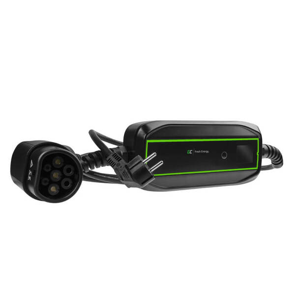Green Cell EV16 Typ 2 till Schuko laddkabel, 3,6 kW, 16 A, 5,5 m, IP66, svart