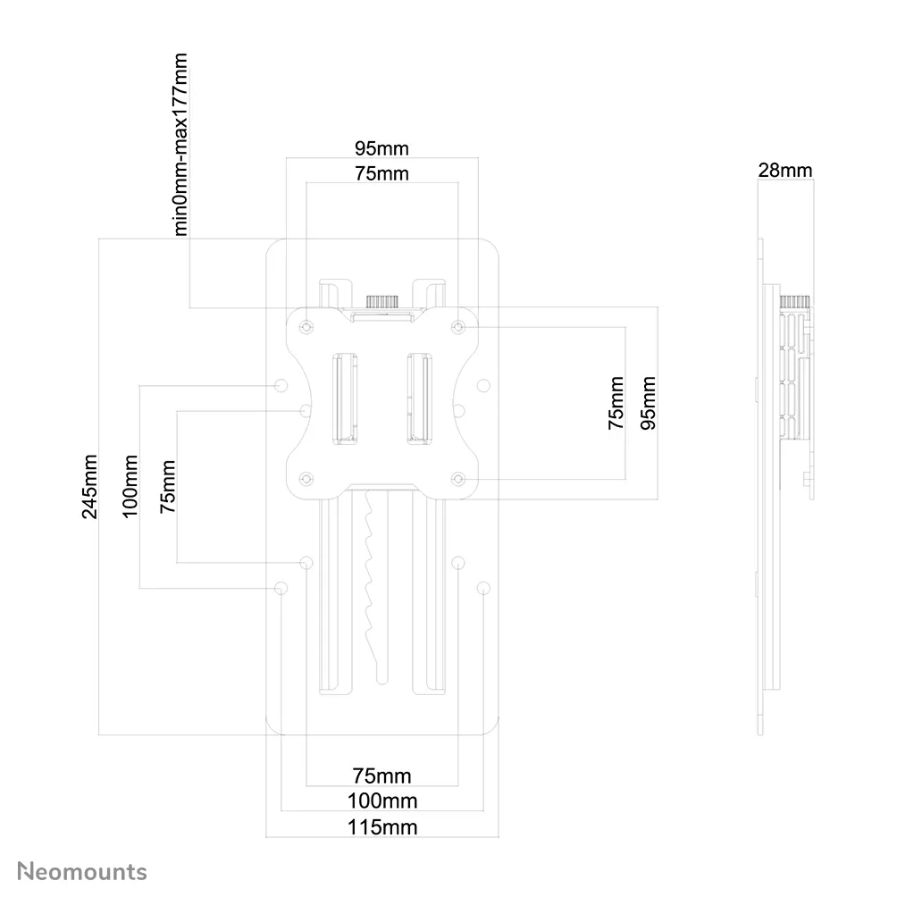Neomounts by NewStar FPMA-LIFT100, 10-27&quot;, 12 kg, silver