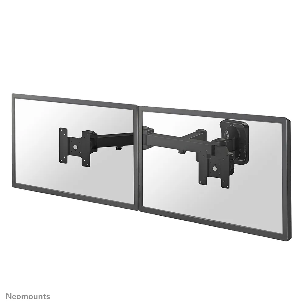 NewStar TV/Monitor Wall Mount (Full Motion) FPMA-W960D - Wall mount tuotteelle 2 LCD-n&auml;ytt&ouml;&auml; - musta -n&auml;yt&ouml;n koko: 10"-27"