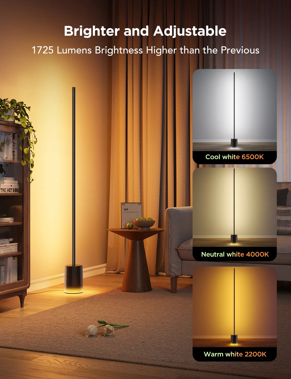 Govee Floor Lamp 2 -älykäs lattiavalaistus, Musta