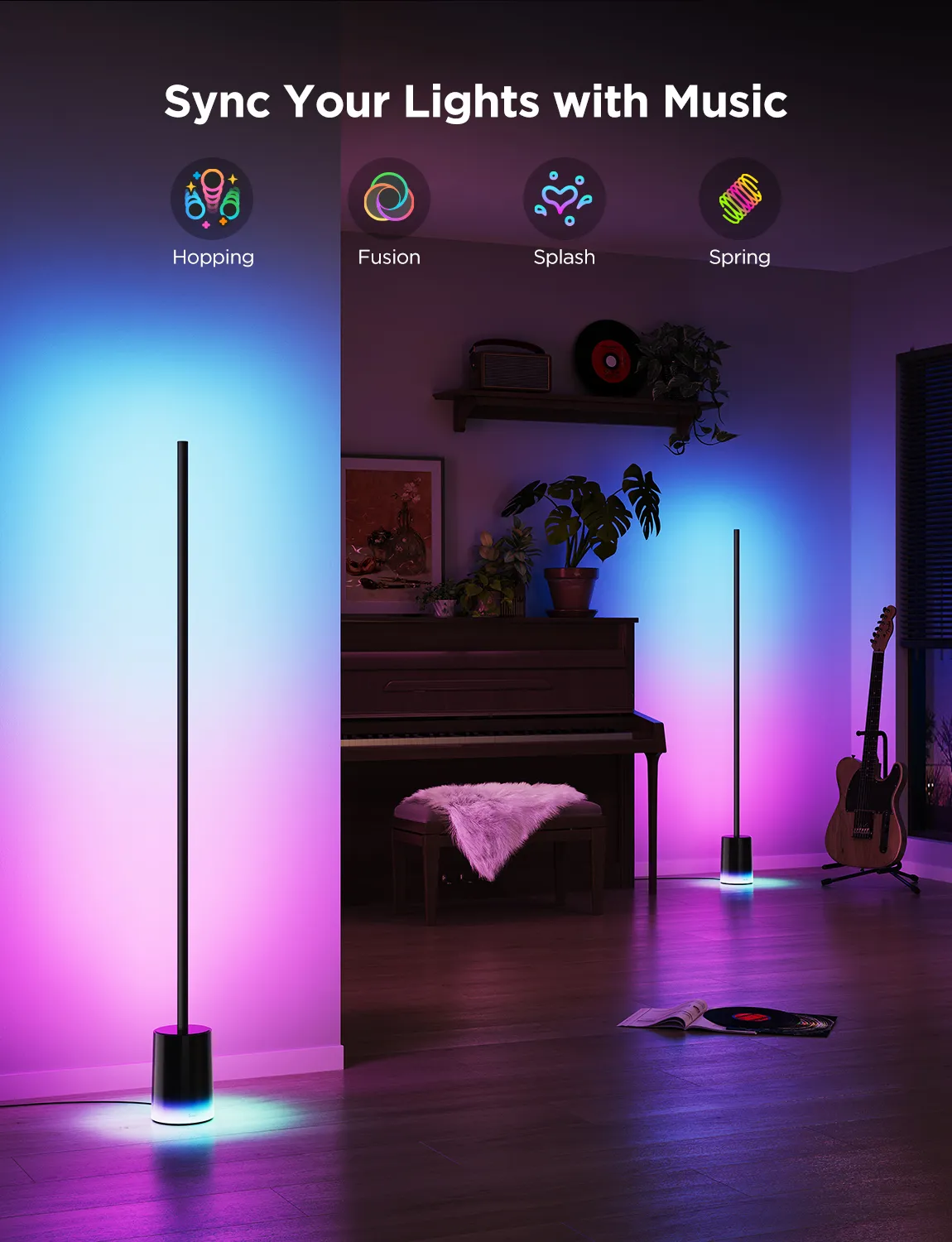 Govee Floor Lamp 2 -älykäs lattiavalaistus, Musta