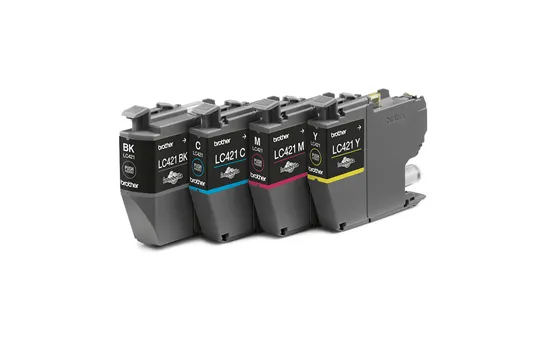 Brother LC421VAL ink cartridge kit, Black, Cyan, Magenta, Yellow, 4 pcs