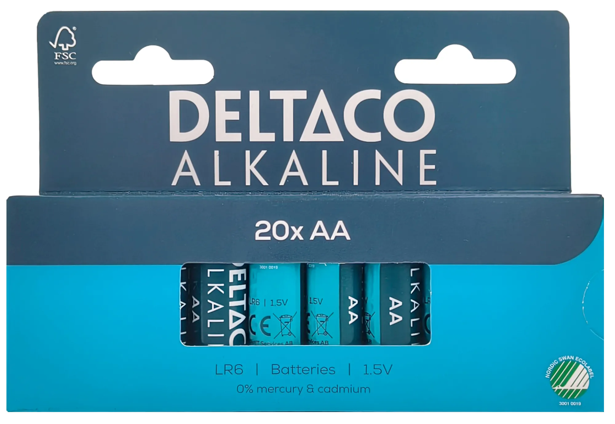 DELTACO AA alkaline 20-pack